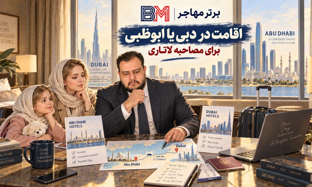مقایسه اقامت در دبی و ابوظبی برای مصاحبه لاتاری آمریکا