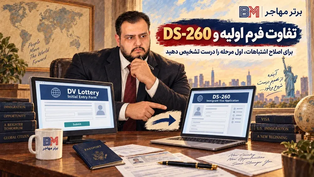 تفاوت فرم اولیه لاتاری با فرم DS-260 برای اصلاح اشتباهات