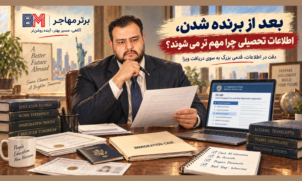 بررسی مدارک تحصیلی و فرم DS-260 بعد از برنده شدن در لاتاری