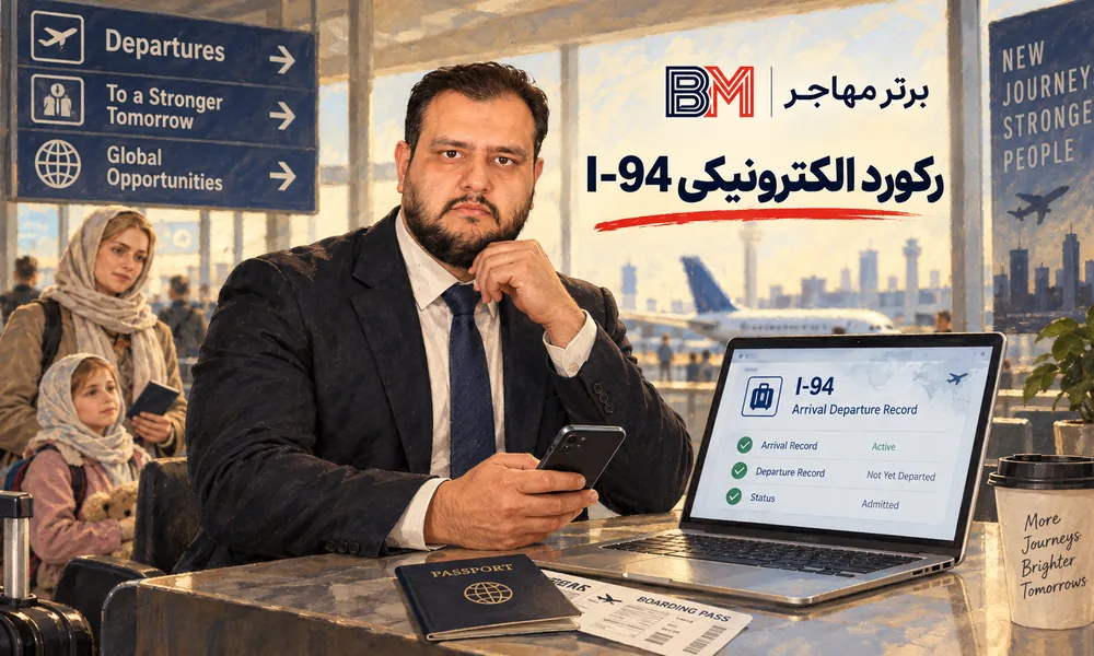 رکورد الکترونیکی I-94 برای ثبت ورود مسافران به آمریکا
