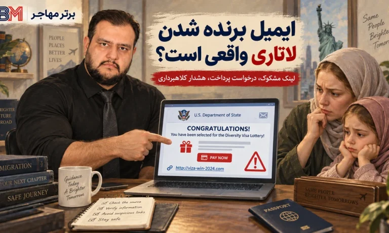 ایمیل تقلبی برنده شدن در لاتاری | راهنمای کامل تشخیص و پیشگیری از کلاهبرداری