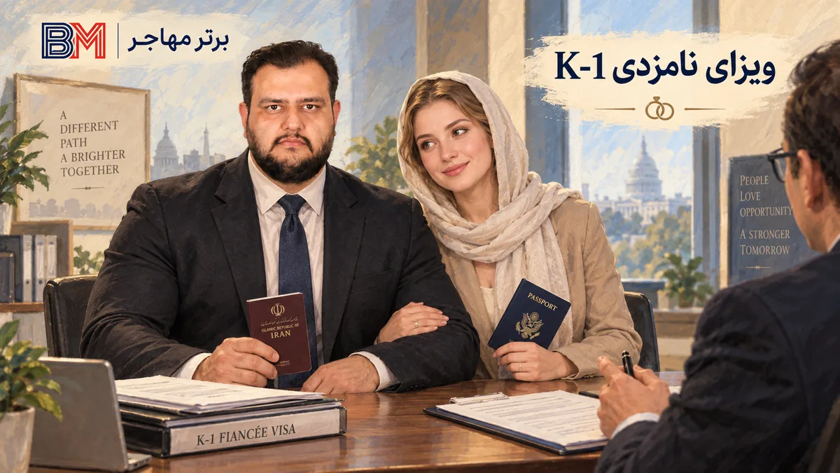 بررسی محل مصاحبه ویزای نامزدی K-1 برای متقاضی ایرانی