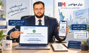 پیامک تایید ثبت نام لاتاری و دریافت Confirmation Number