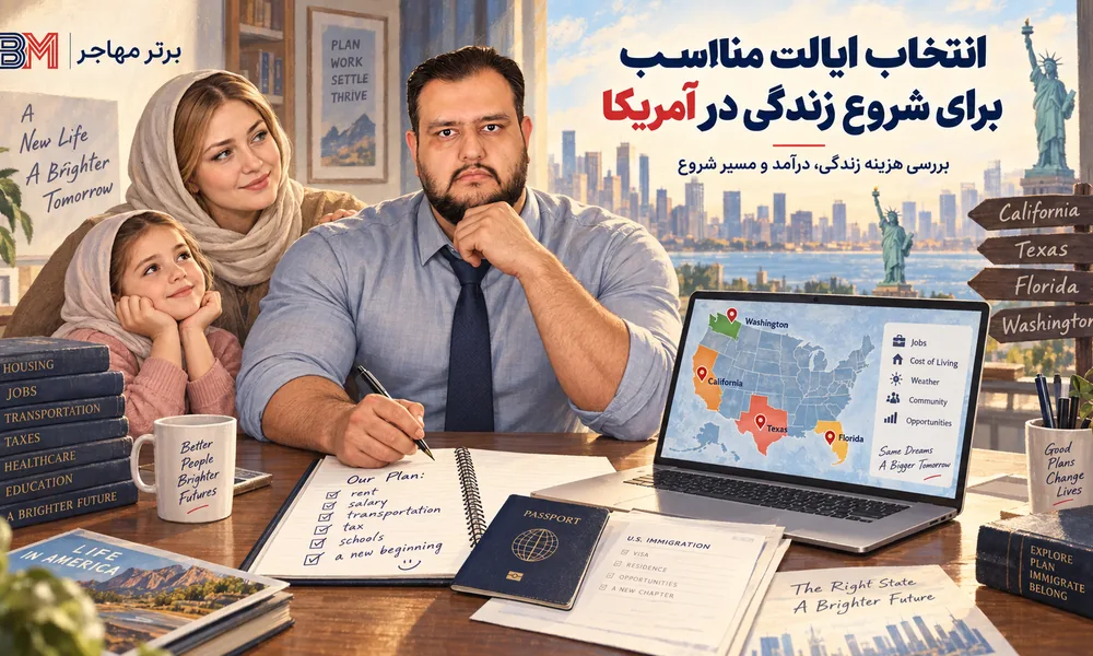 انتخاب ایالت مناسب آمریکا برای شروع زندگی برندگان لاتاری
