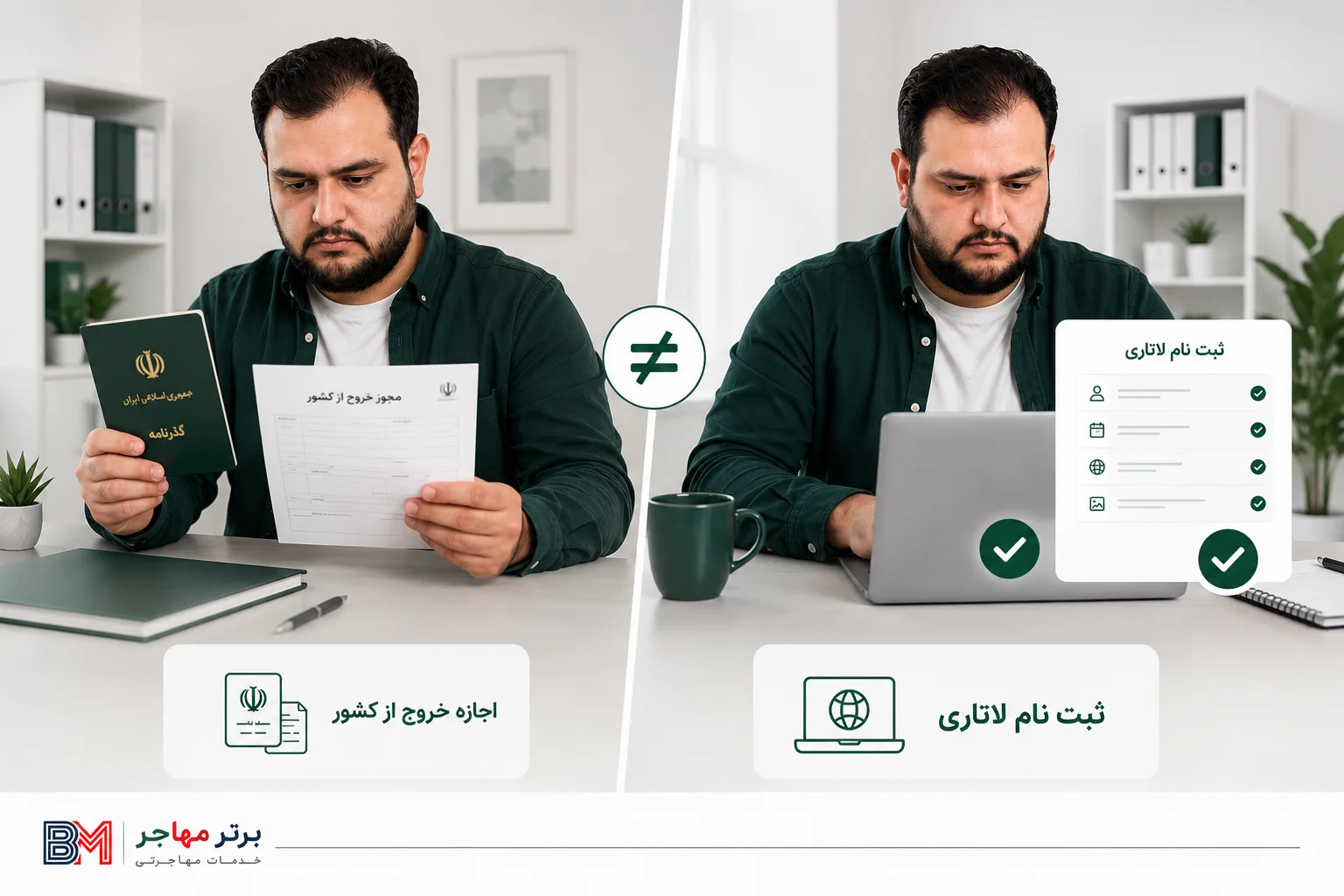 تفاوت امکان ثبت نام لاتاری با شرایط گذرنامه و خروج از کشور سربازان