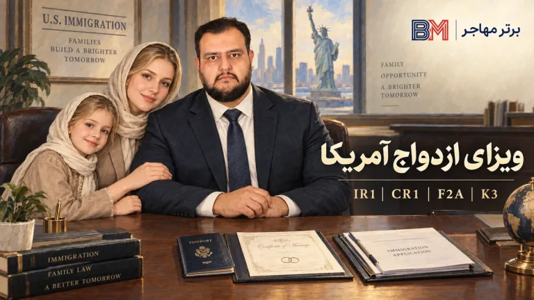 راهنمای کامل مهاجرت به آمریکا از طریق ویزای ازوداج IR1 | CR1 | F2A |K3