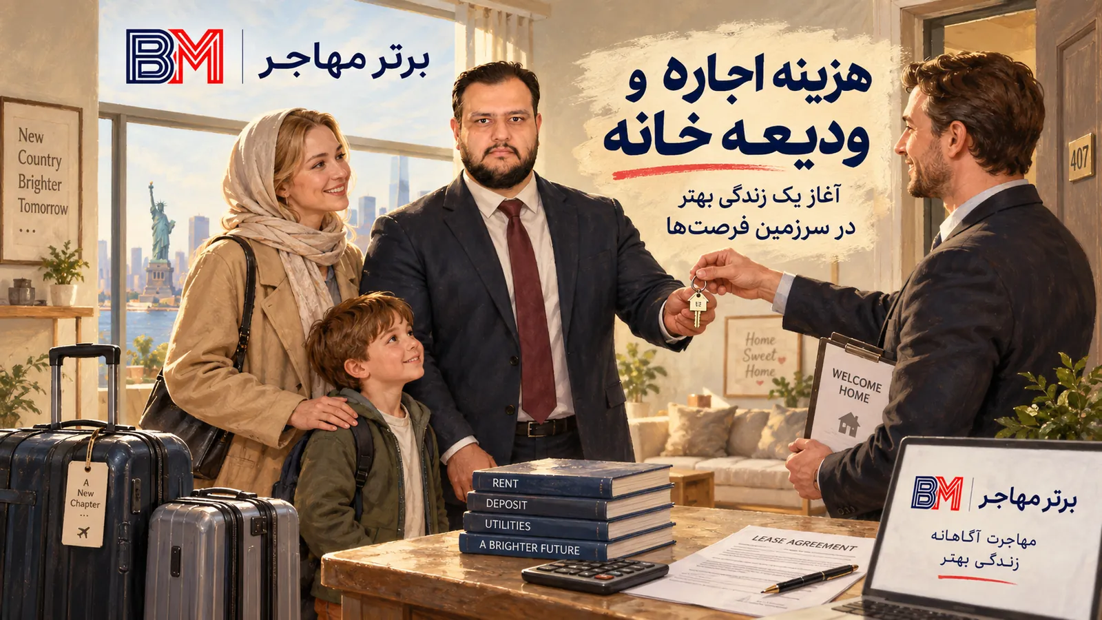 هزینه اجاره و ودیعه خانه برای برندگان لاتاری پس از ورود به آمریکا