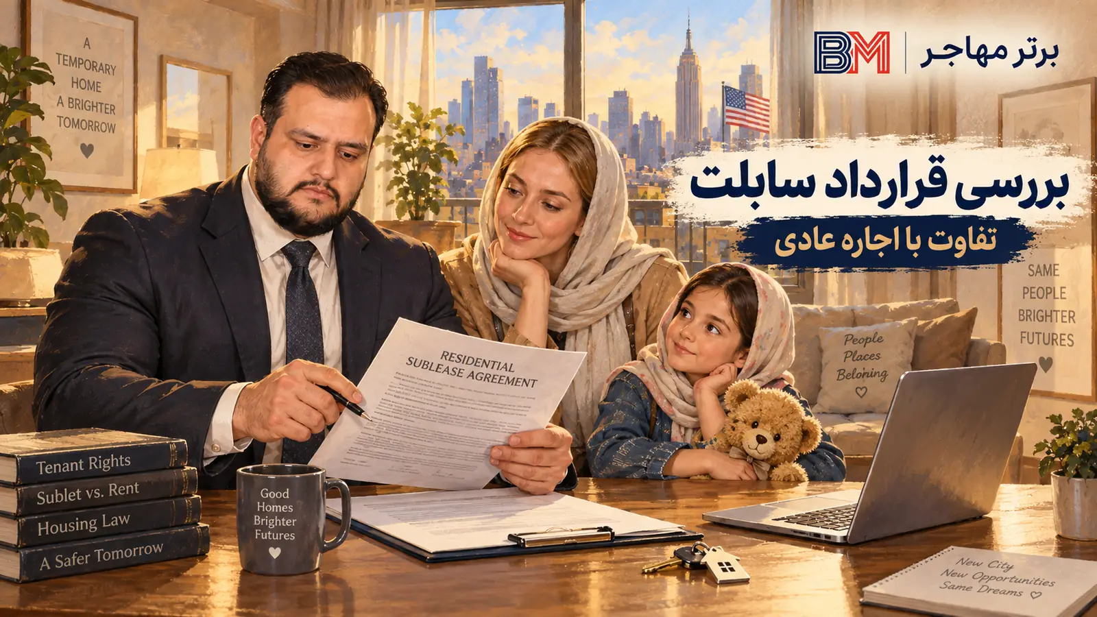 بررسی قرارداد سابلت و اجاره منزل در آمریکا