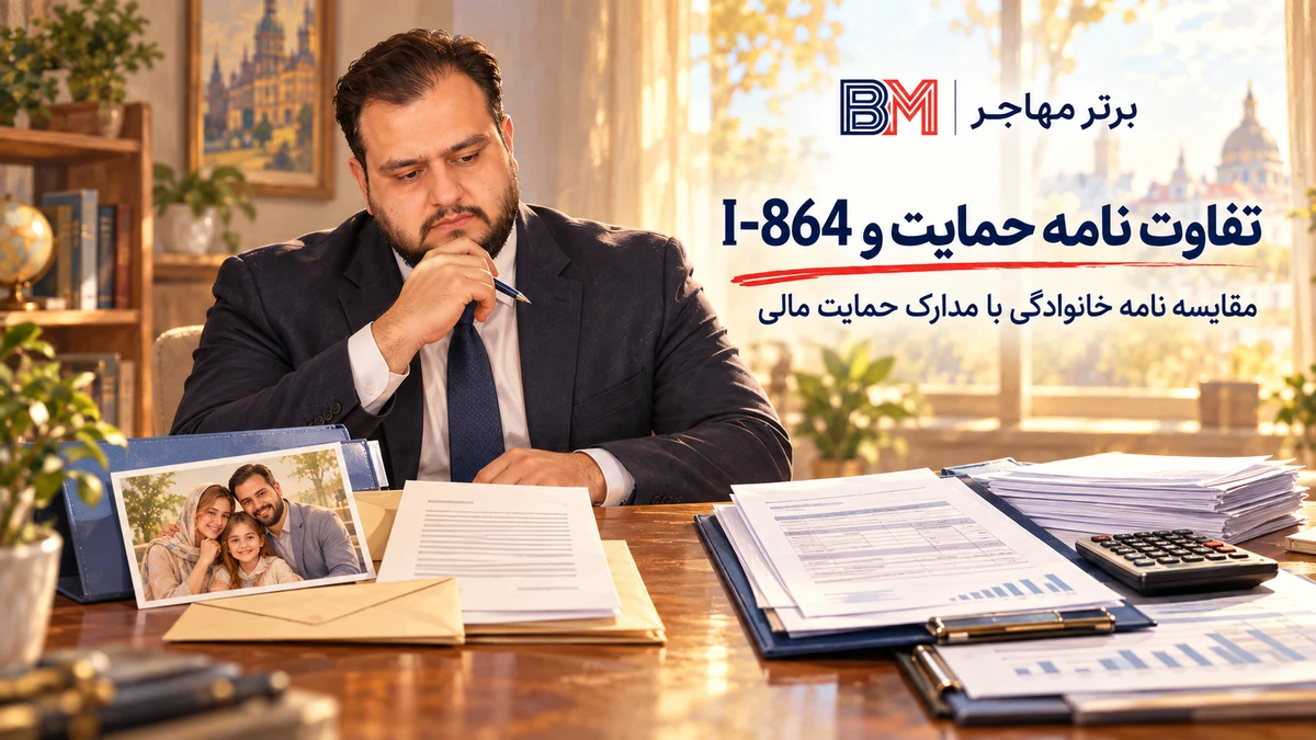 تفاوت نامه حمایت مهاجرتی خانوادگی با فرم حمایت مالی I-864