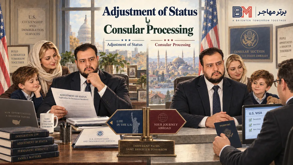 مقایسه Adjustment of Status و Consular Processing برای تبدیل TN به گرین کارت