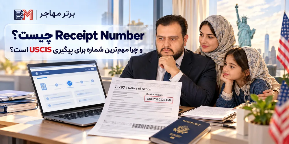 شماره Receipt Number در نامه I-797 برای پیگیری پرونده USCIS