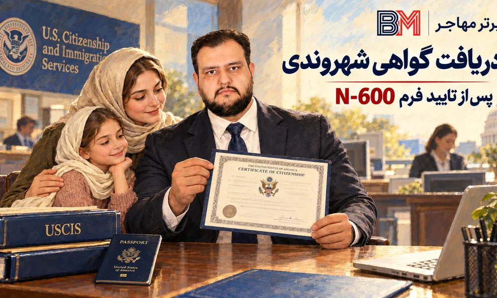 دریافت Certificate of Citizenship پس از تایید فرم N-600