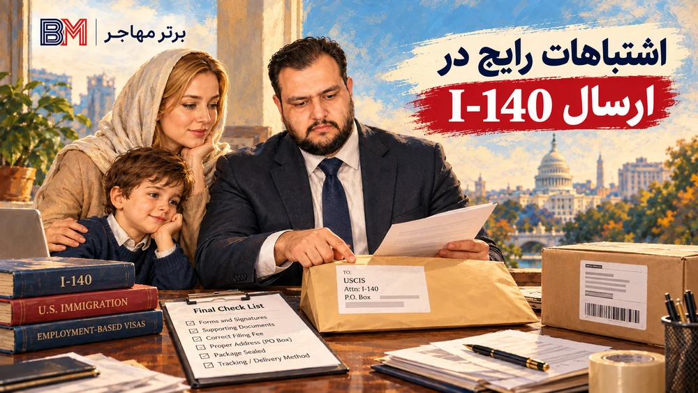 بررسی آدرس و روش ارسال فرم I-140 با USPS یا شرکت های پستی خصوصی