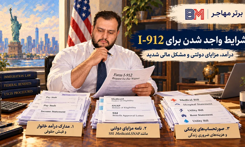 شرایط واجد شدن برای معافیت هزینه I-912 شامل درآمد، مزایای دولتی و مشکل مالی