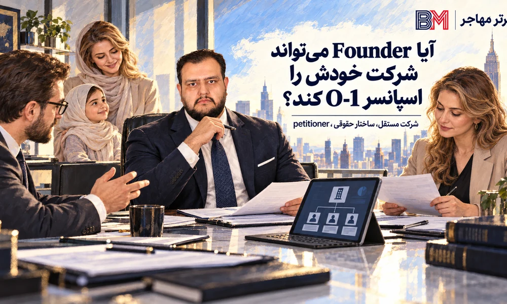 ساختار شرکت و petitioner برای درخواست ویزای O-1 بنیان گذار استارتاپ