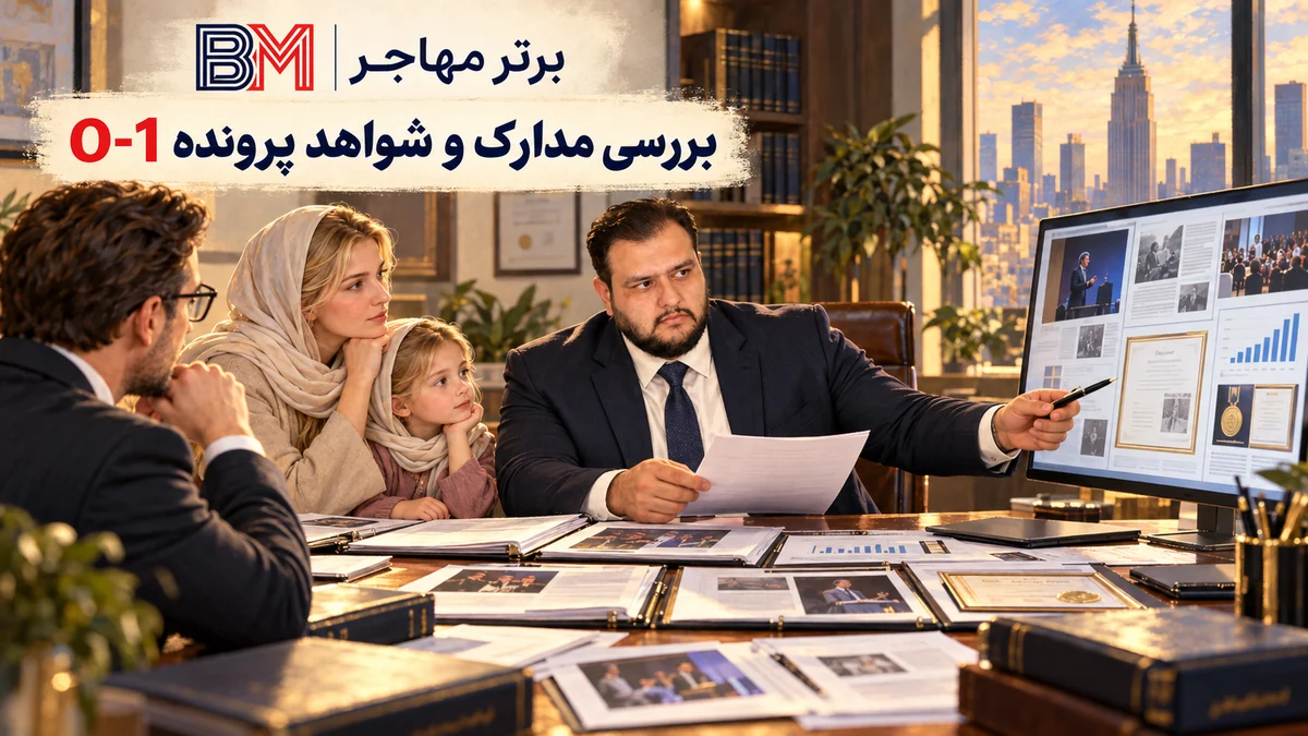 بررسی مدارک و شواهد پرونده ویزای O-1 توسط تیم حقوقی مهاجرت