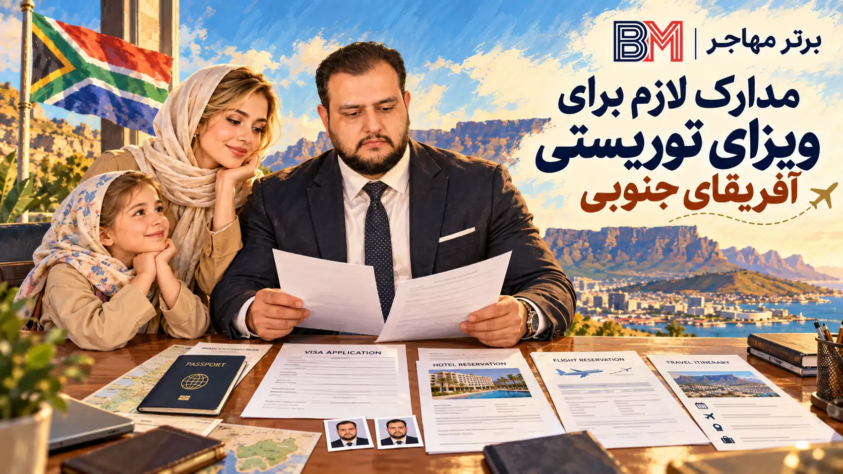 مدارک لازم برای درخواست ویزای توریستی آفریقای جنوبی