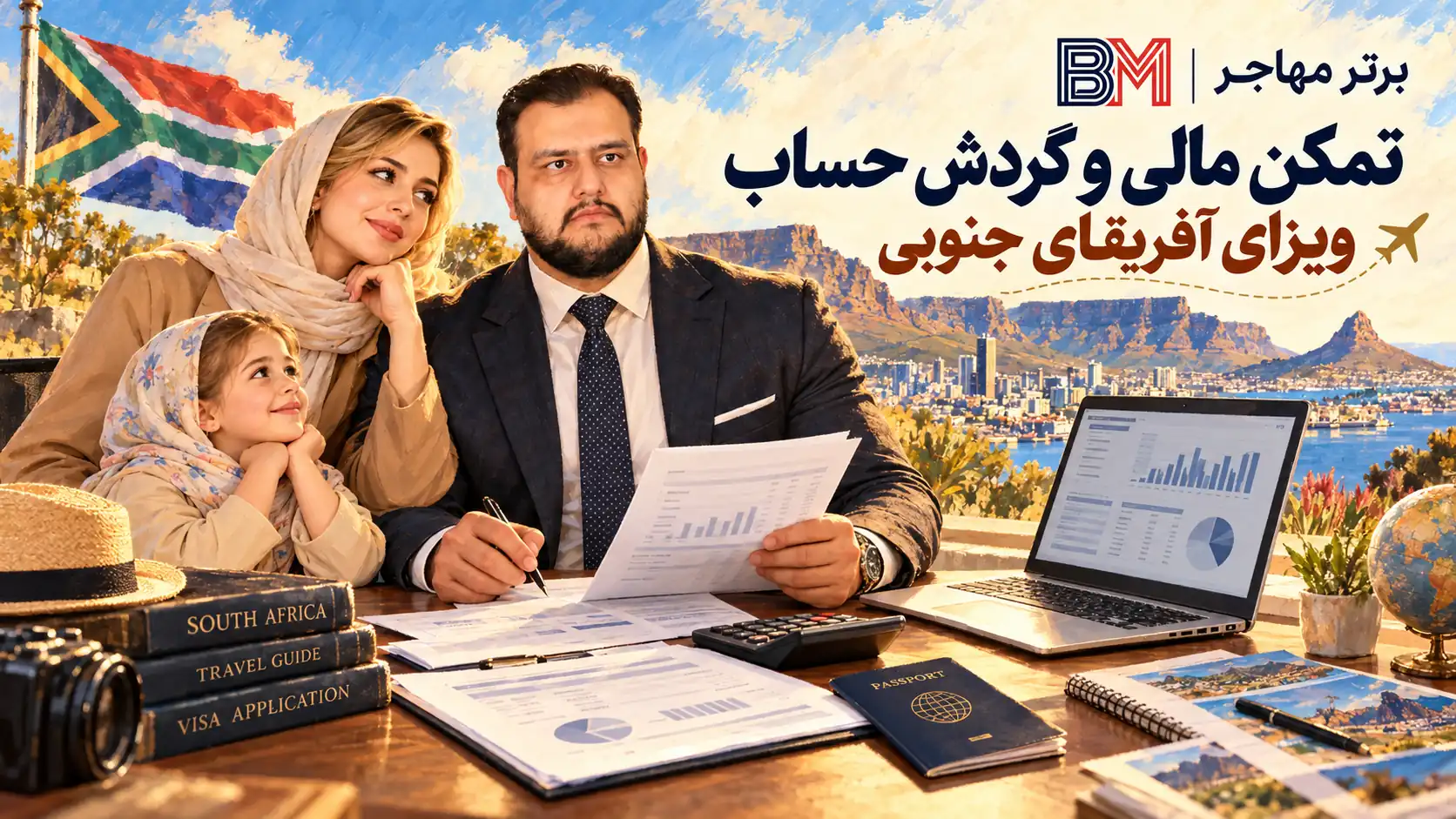 گردش حساب و مدارک مالی ویزای توریستی آفریقای جنوبی