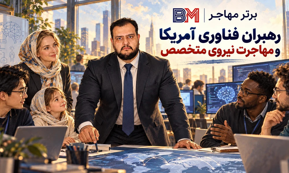 مدیران و متخصصان بین المللی فناوری در یک شرکت آمریکایی