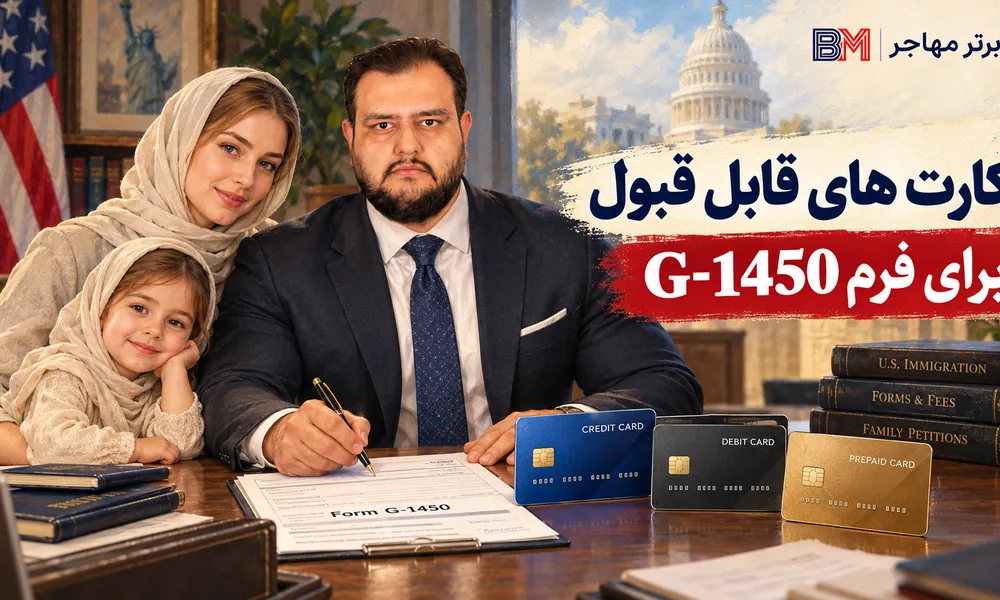 کارت های قابل قبول برای پرداخت USCIS با فرم G-1450