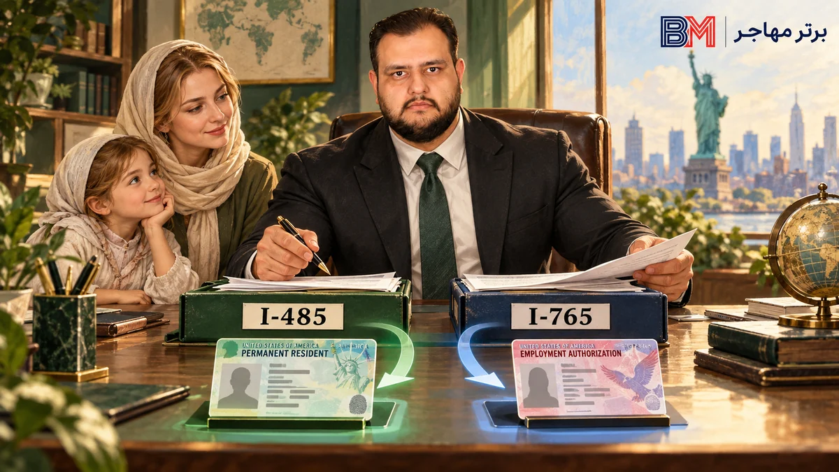 تفاوت تولید گرین کارت I-485 با کارت EAD فرم I-765