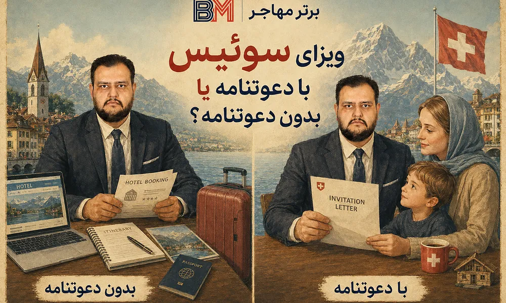 مقایسه ویزای توریستی سوئیس با دعوتنامه و بدون دعوتنامه