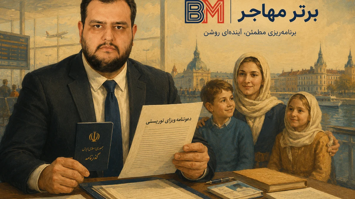 دعوتنامه ویزای توریستی در کنار پاسپورت و مدارک سفر