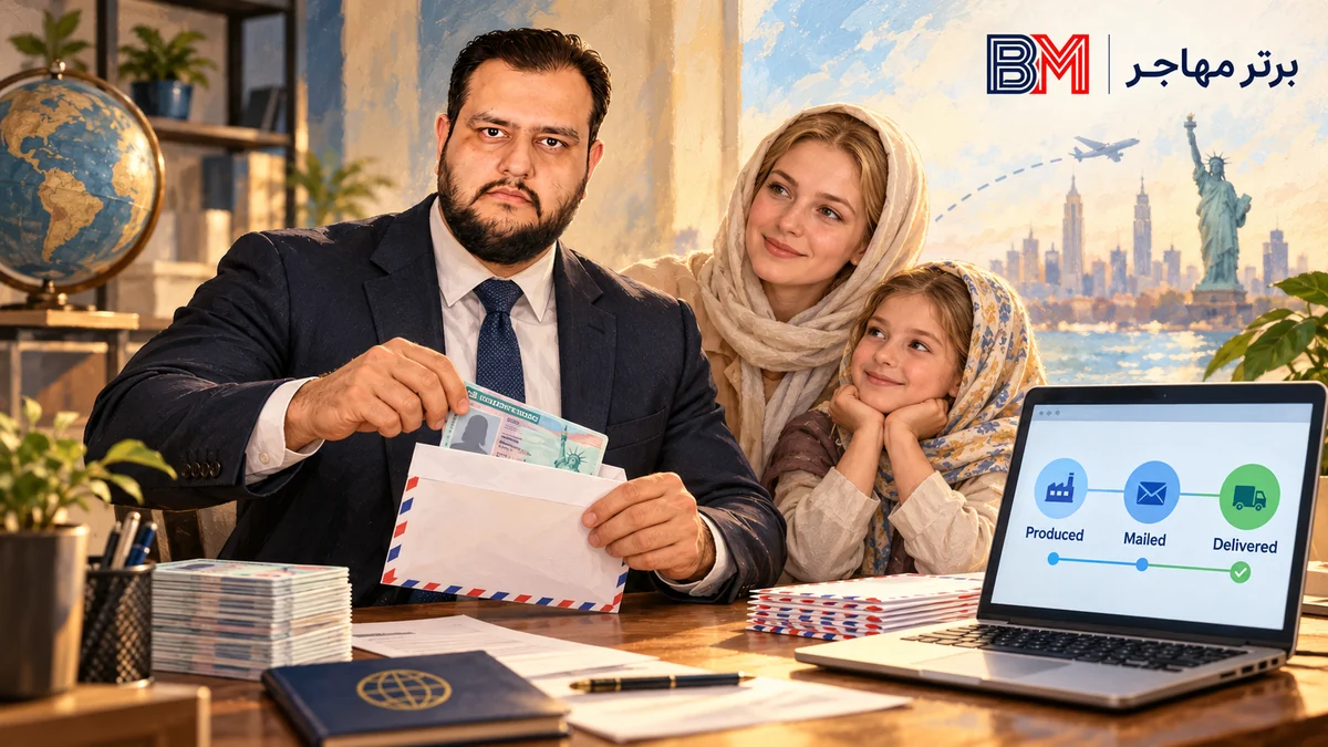 مراحل تولید و ارسال کارت USCIS و رهگیری مرسوله