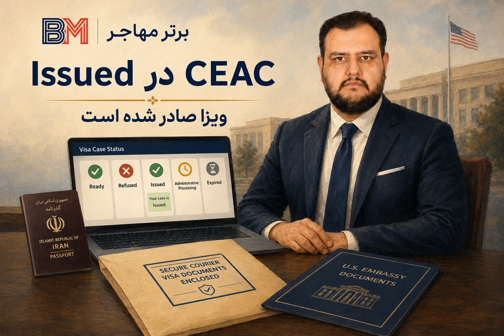 معنی Issued در CEAC و صادر شدن ویزای آمریکا