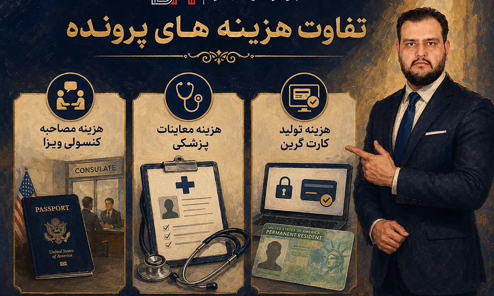 تفاوت هزینه صدور گرین کارت با هزینه ویزای لاتاری و مدیکال
