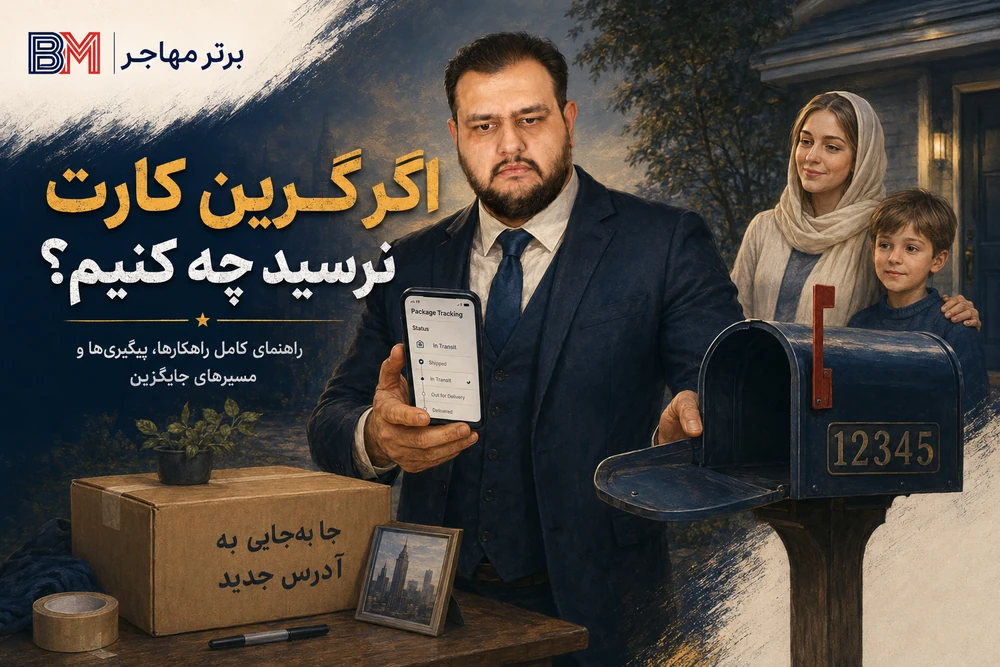 پیگیری گرین کارت ارسال شده به آدرس قدیمی یا تحویل نشده