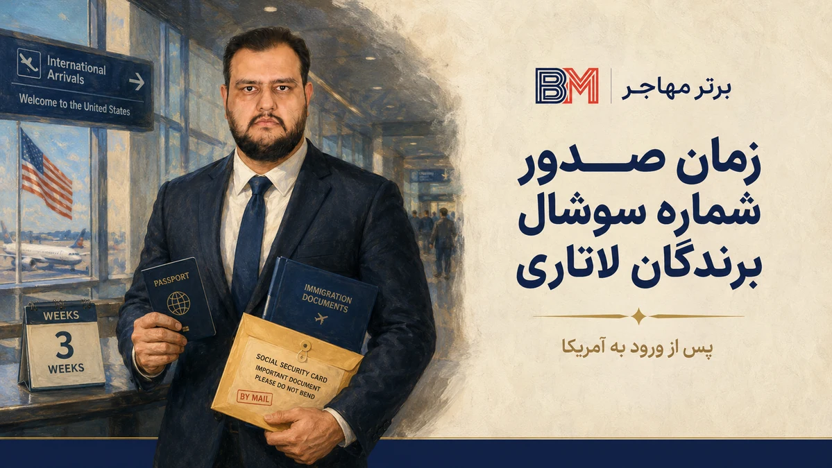 زمان صدور شماره سوشال برندگان لاتاری پس از ورود به آمریکا