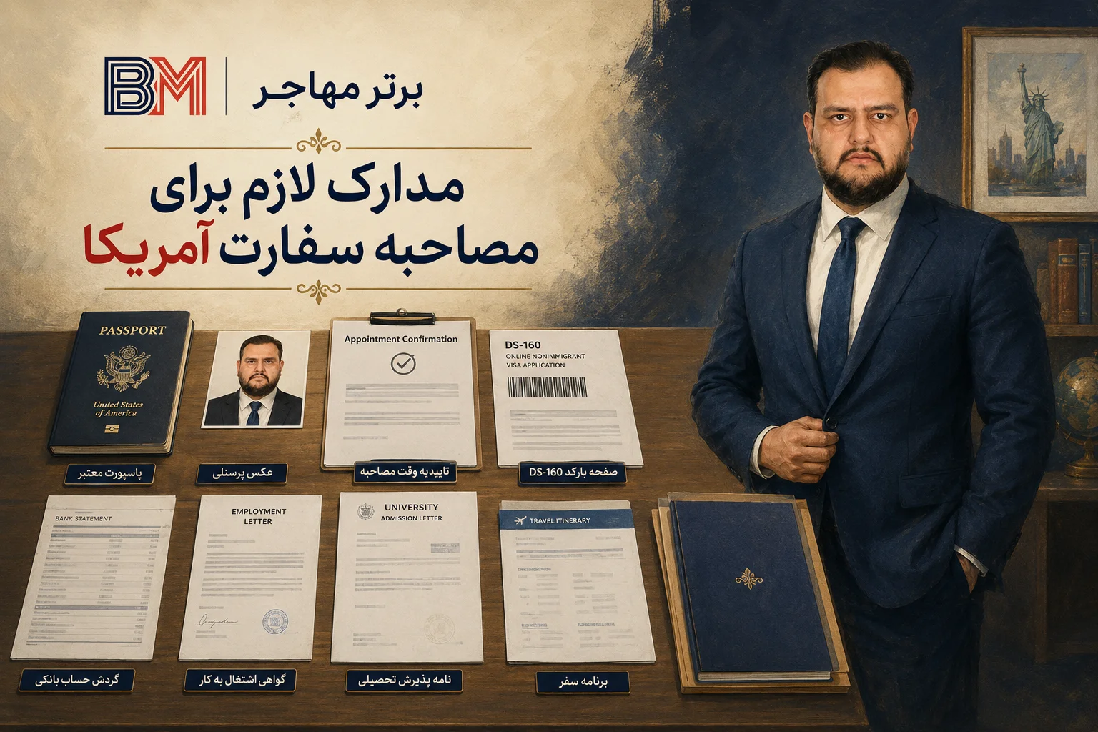 مدارک لازم برای وقت و مصاحبه سفارت آمریکا در استانبول