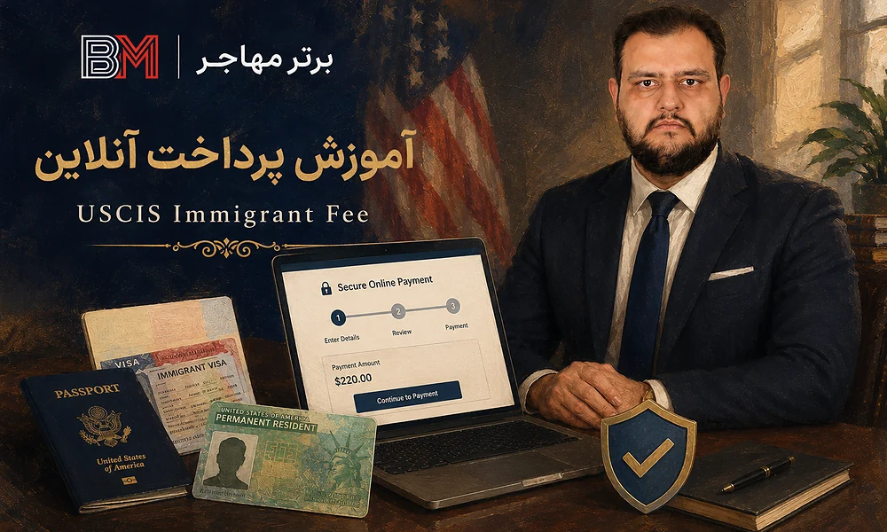 مراحل پرداخت آنلاین USCIS Immigrant Fee