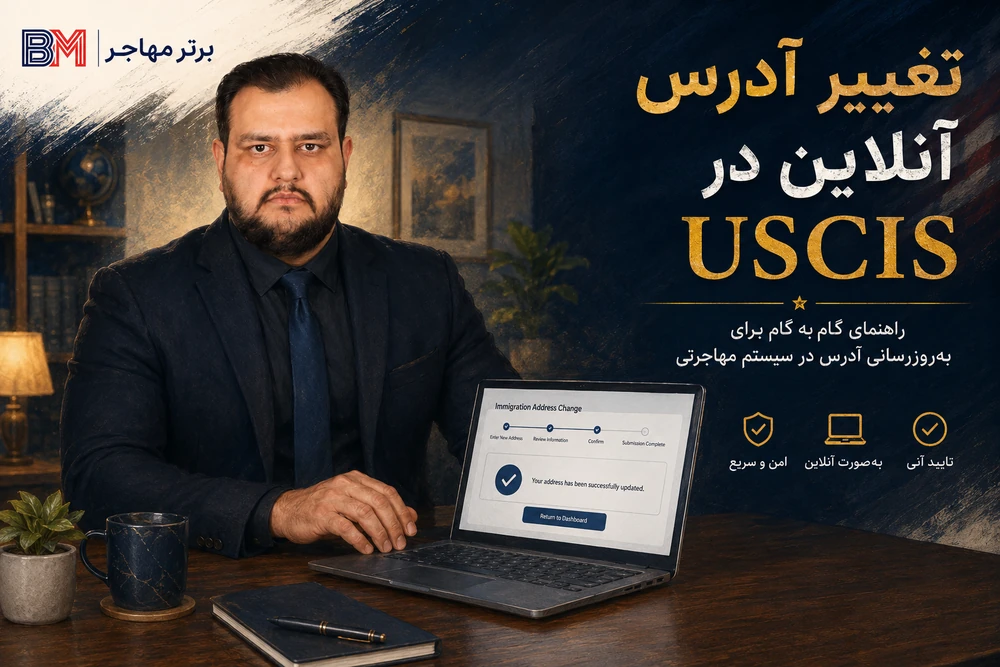 صفحه آنلاین تغییر آدرس در سایت USCIS