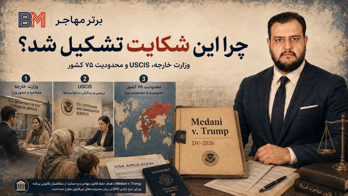 محدودیت های مورد اعتراض در پرونده مدانی شامل توقف DV و USCIS