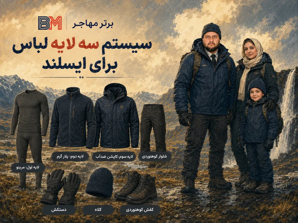 سیستم سه لایه لباس برای سفر به ایسلند